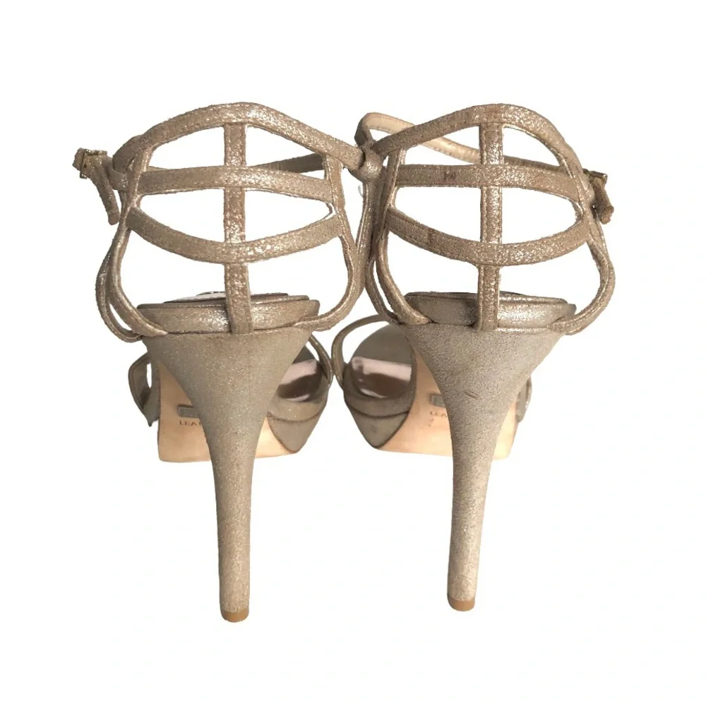 Badgley Mischka Rose Gold Sandals Leather Platform